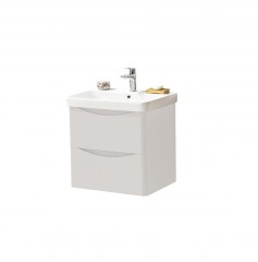 FUR473CA FUR149ME - 600mm Wall Mounted 2 Drawer Unit  And  Ceramic Basin - Rolling Mist
